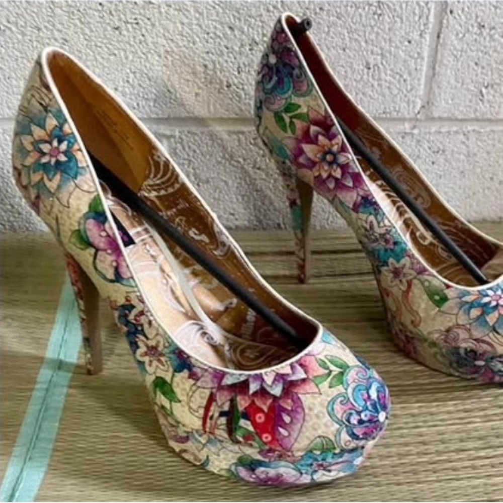 Floral Patterned Women's Heels